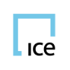 ICE logo with blue square outline